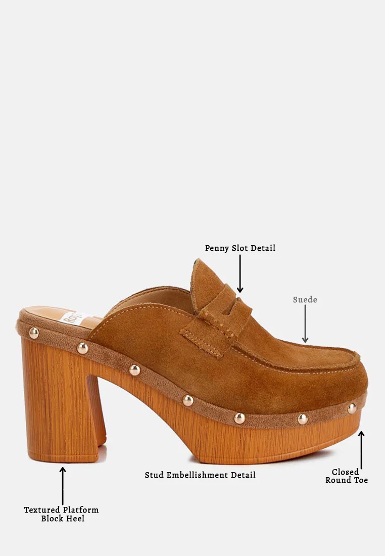 Riley Genuine Suede Platform Clogs - Image 8