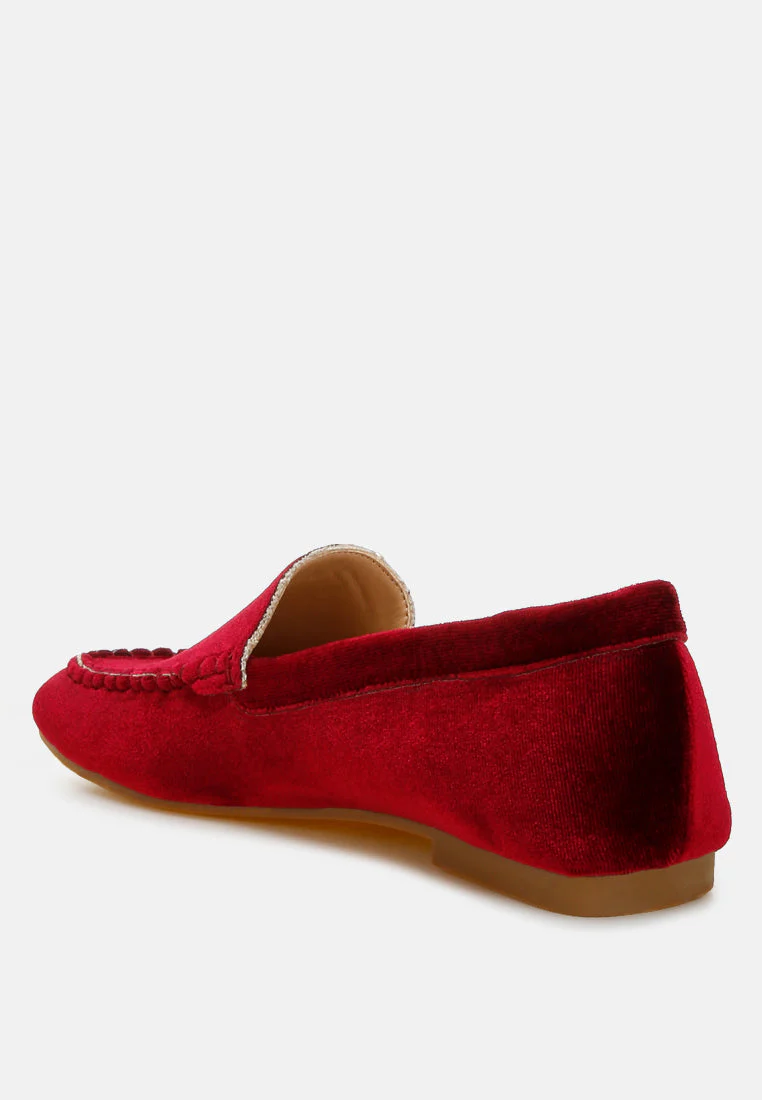 Robua Velvet Flat Loafers - Image 4