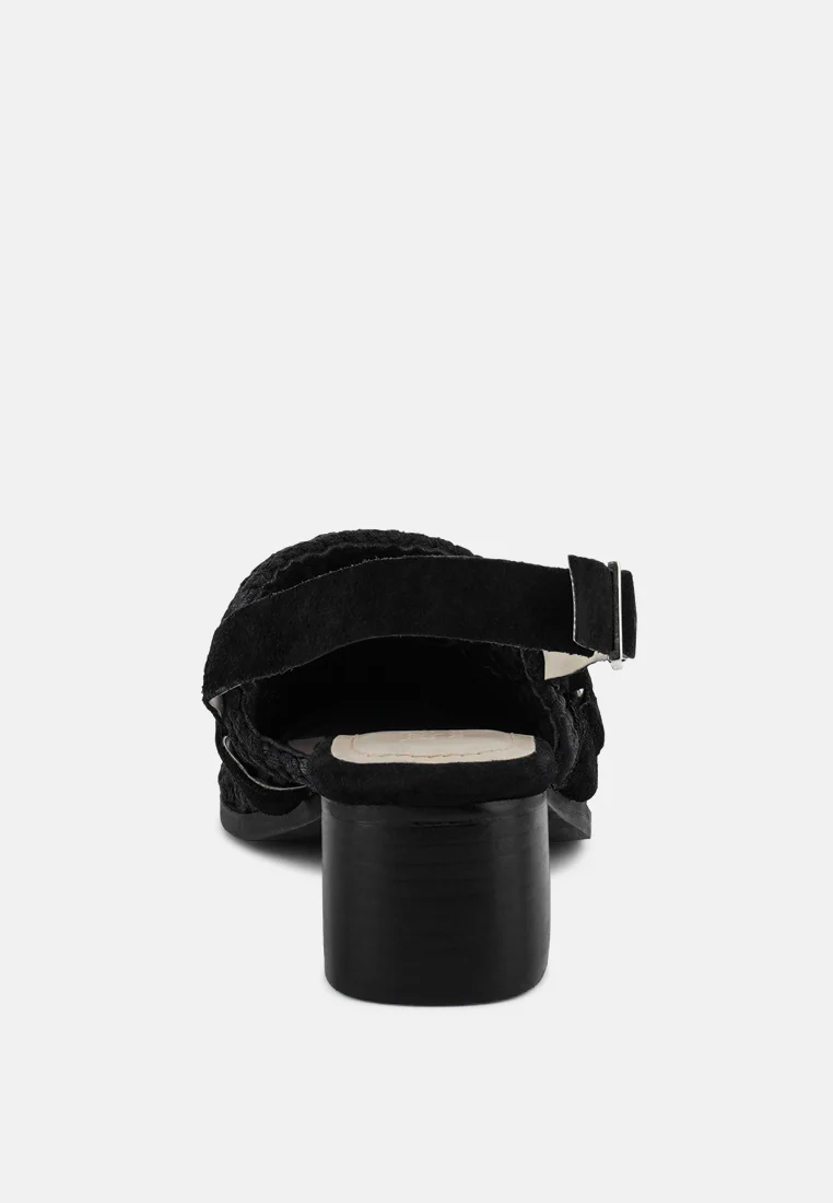 ROSALIE Black Block Heeled Sandal - Image 5
