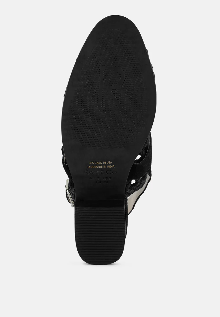 ROSALIE Black Block Heeled Sandal - Image 7