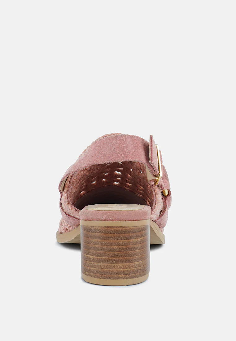 ROSALIE Pink Block Heeled Sandal - Image 5