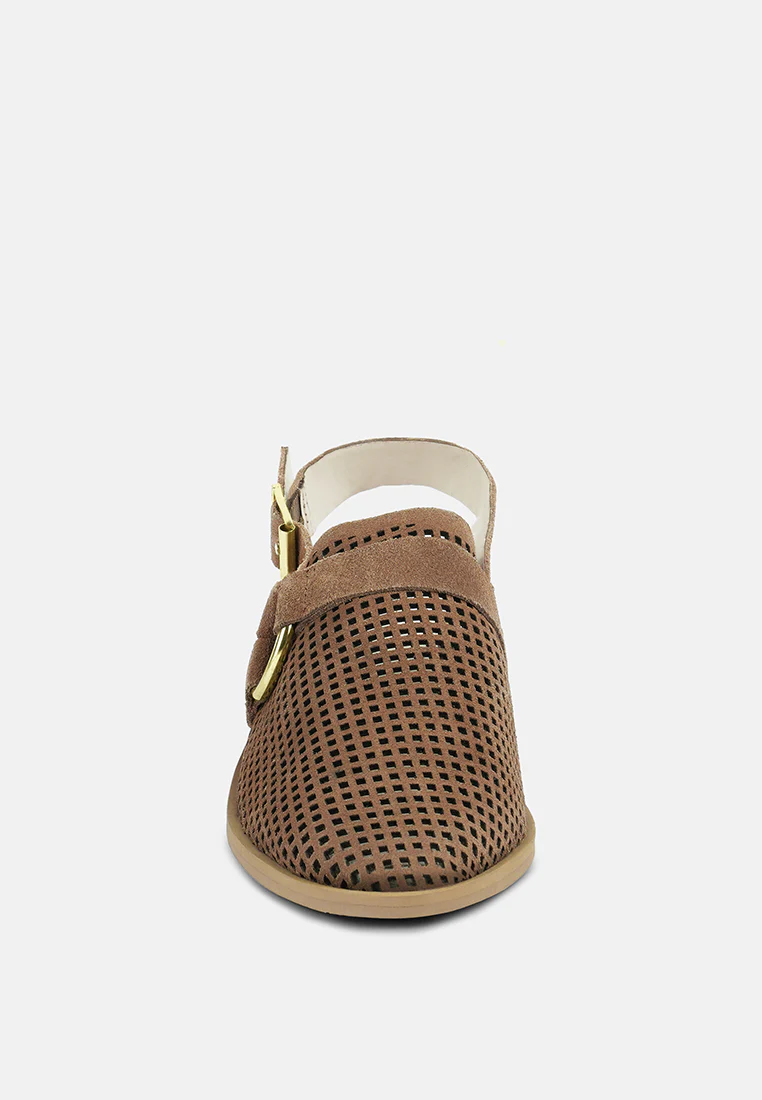 ROSALIE Tan Block Heeled Sandal - Image 3
