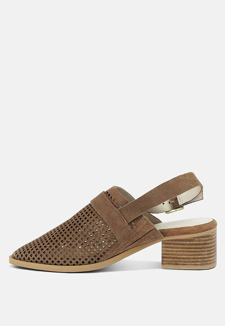 ROSALIE Tan Block Heeled Sandal - Image 4