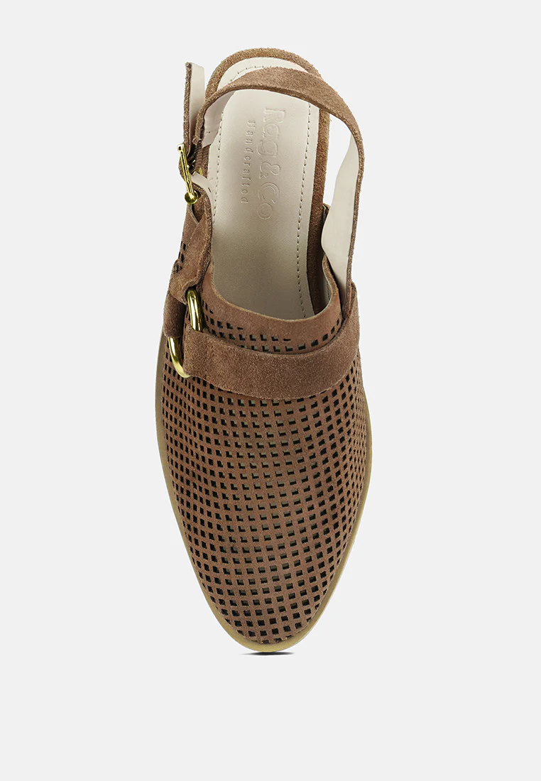 ROSALIE Tan Block Heeled Sandal - Image 6
