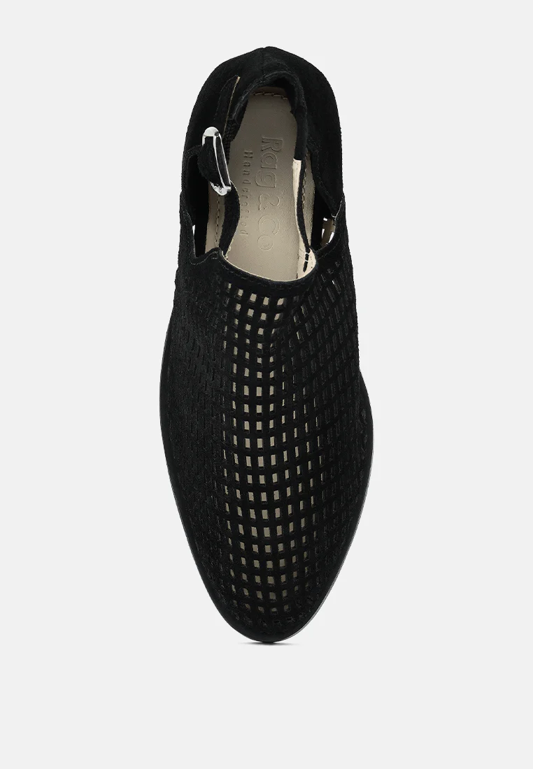 ROSALYN Black Block Heeled Cut-Out Sandal - Image 6