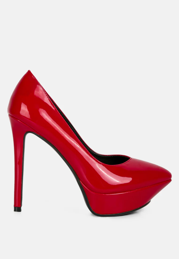 ROTHKO Red Platform Stiletto Pumps - Image 2