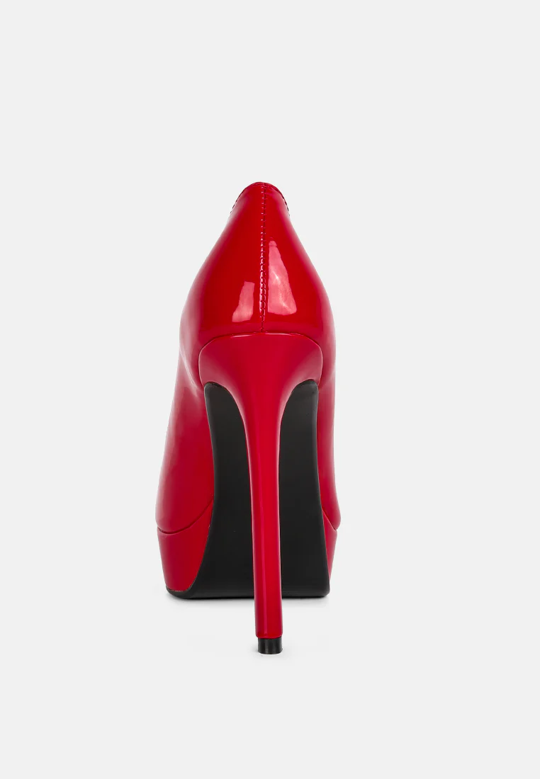 ROTHKO Red Platform Stiletto Pumps - Image 5