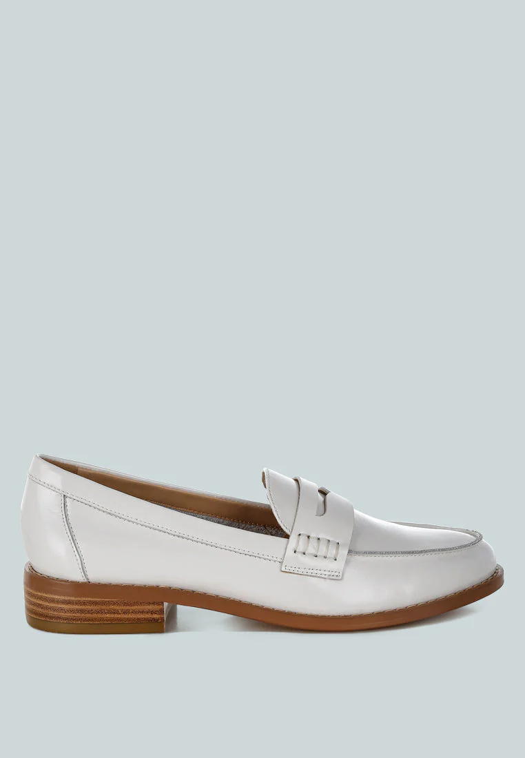 Roxana Real Leather Penny Strap Loafers
