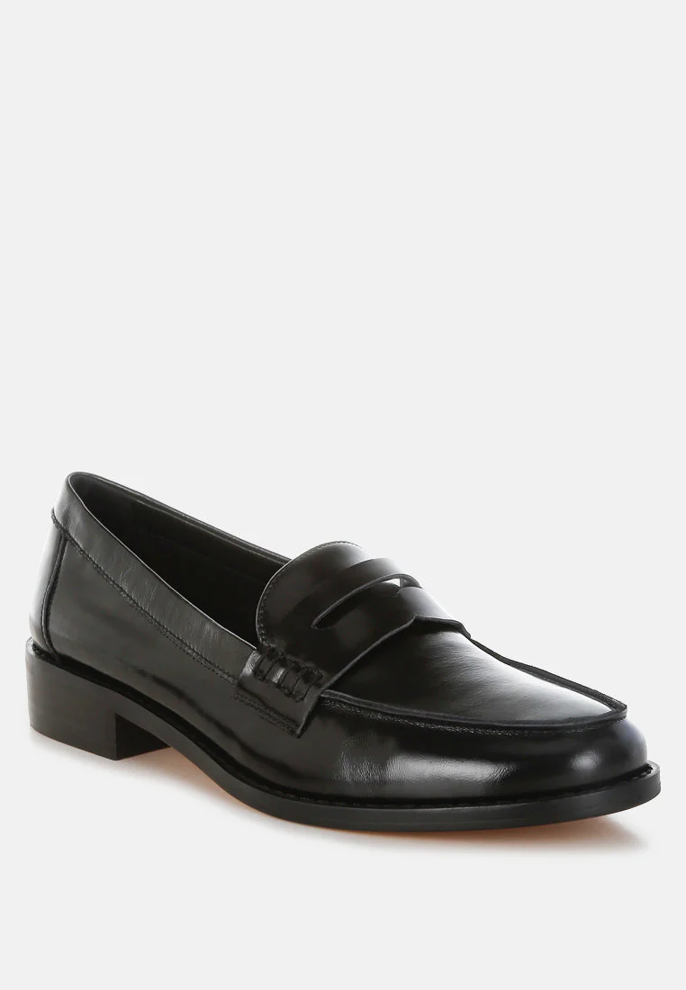 Roxana Real Leather Penny Strap Loafers - Image 10