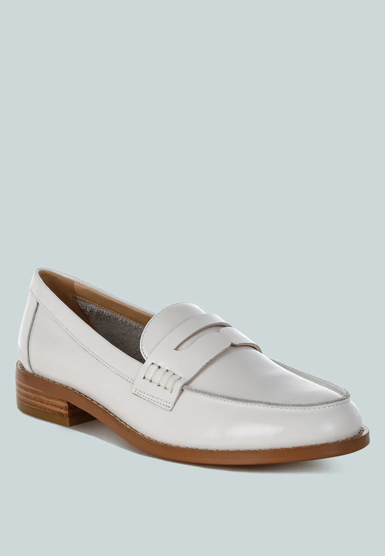 Roxana Real Leather Penny Strap Loafers - Image 4