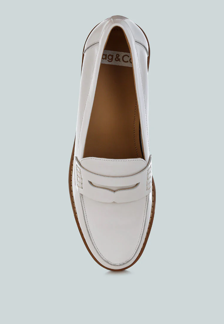 Roxana Real Leather Penny Strap Loafers - Image 6
