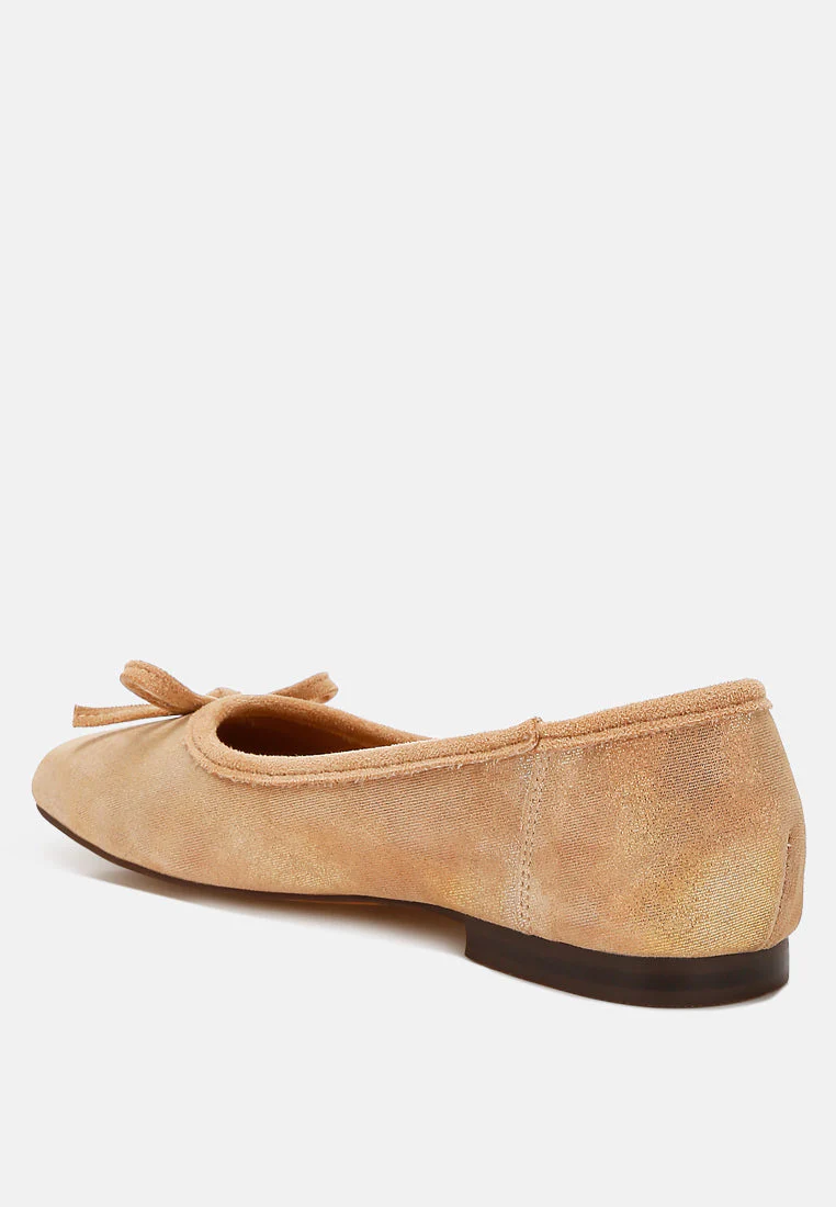 Rubyrose Genuine Suede Bow Ballerinas - Image 4