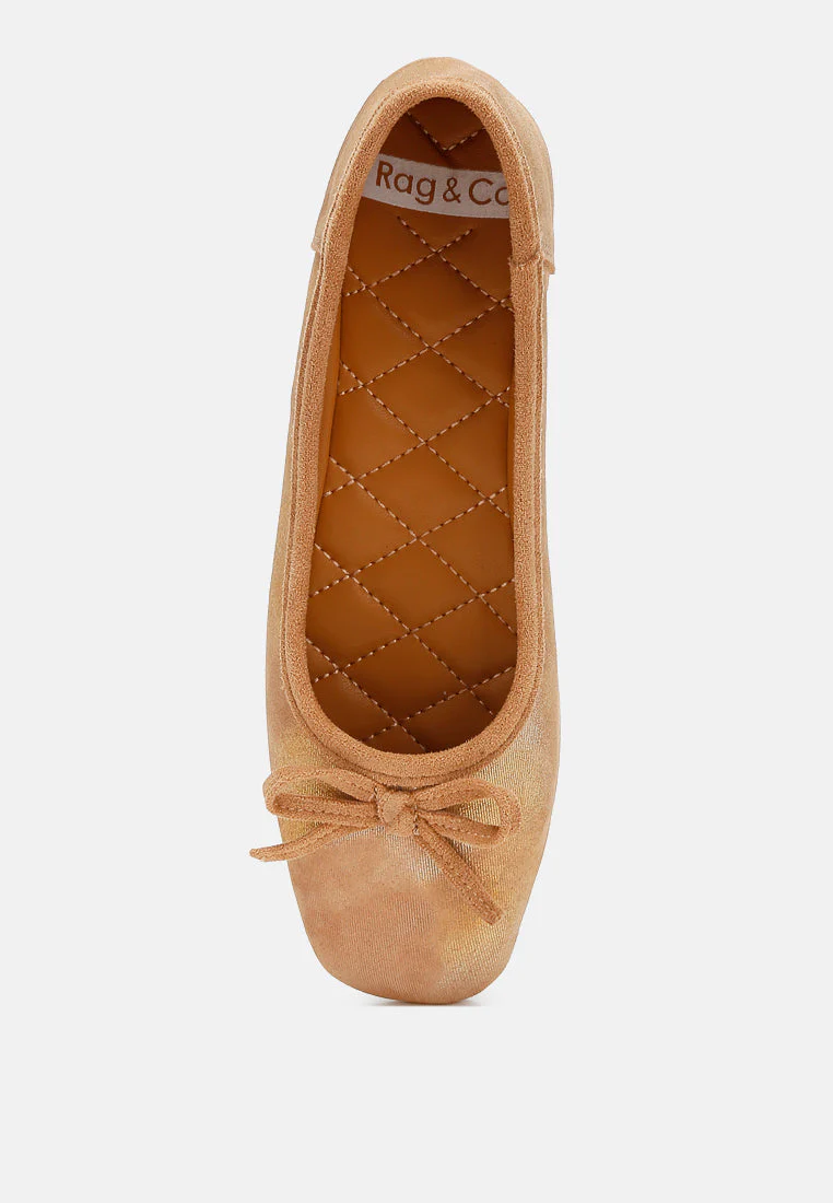Rubyrose Genuine Suede Bow Ballerinas - Image 5