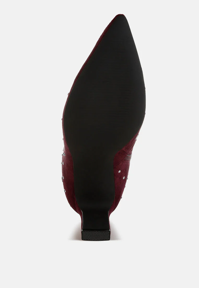 Sakura Diamante Embellished Microfiber Boots - Image 10
