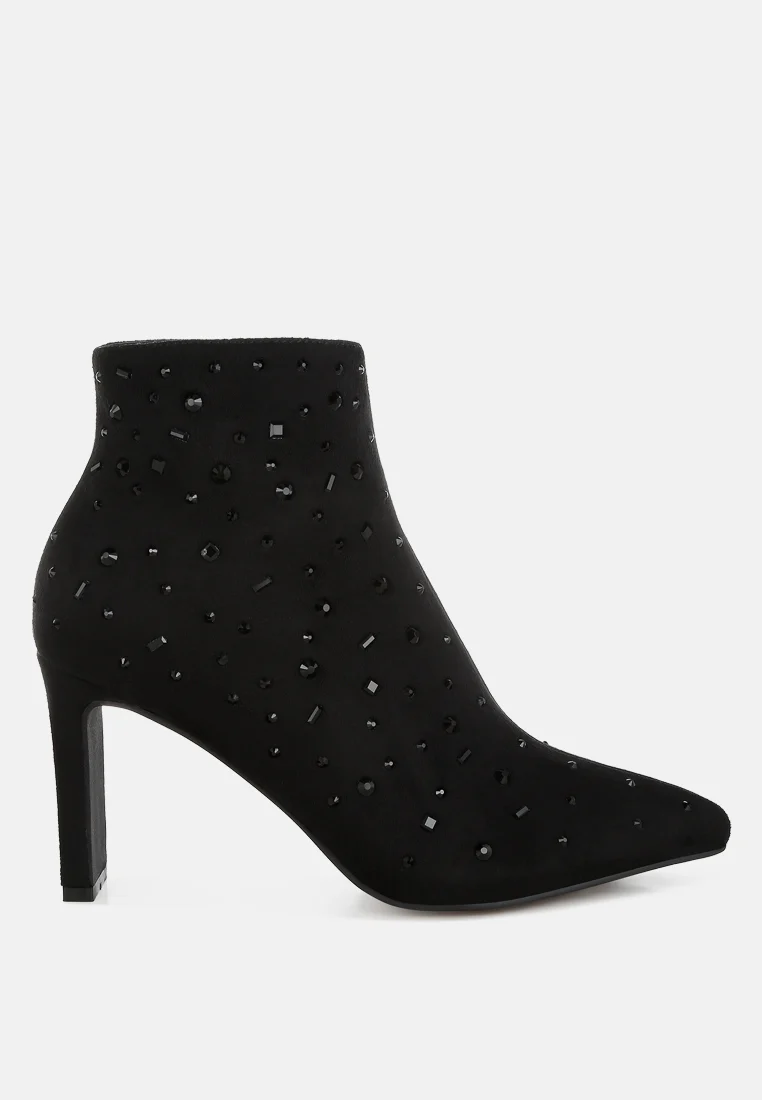 Sakura Diamante Embellished Microfiber Boots - Image 11