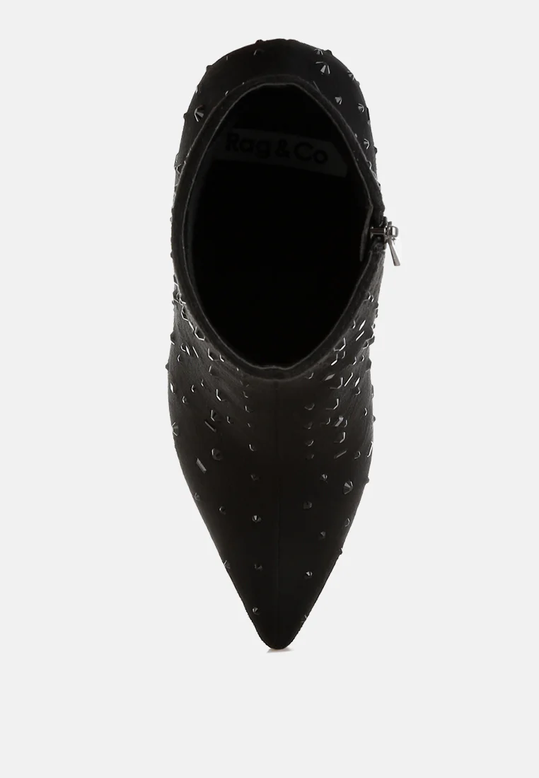 Sakura Diamante Embellished Microfiber Boots - Image 13