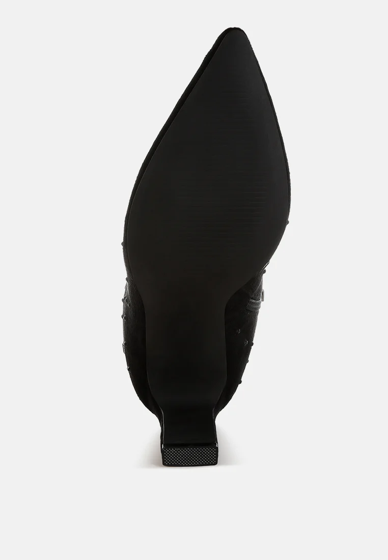 Sakura Diamante Embellished Microfiber Boots - Image 14