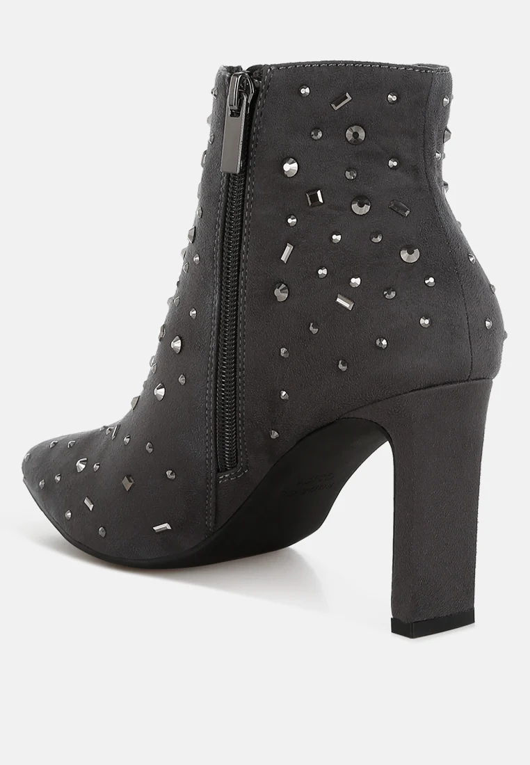 Sakura Diamante Embellished Microfiber Boots - Image 3