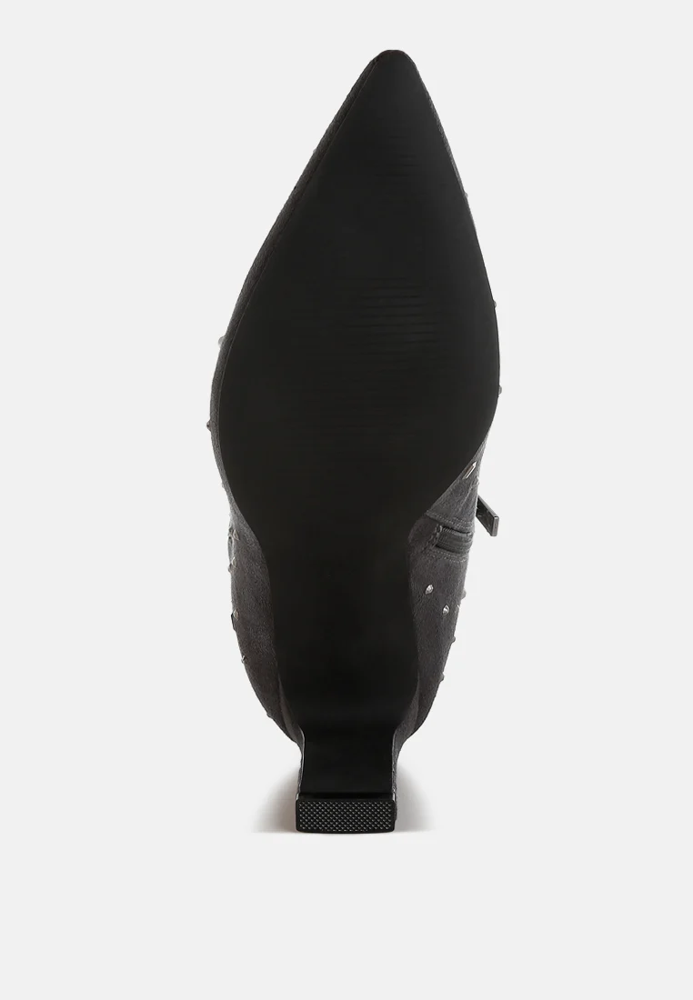 Sakura Diamante Embellished Microfiber Boots - Image 5