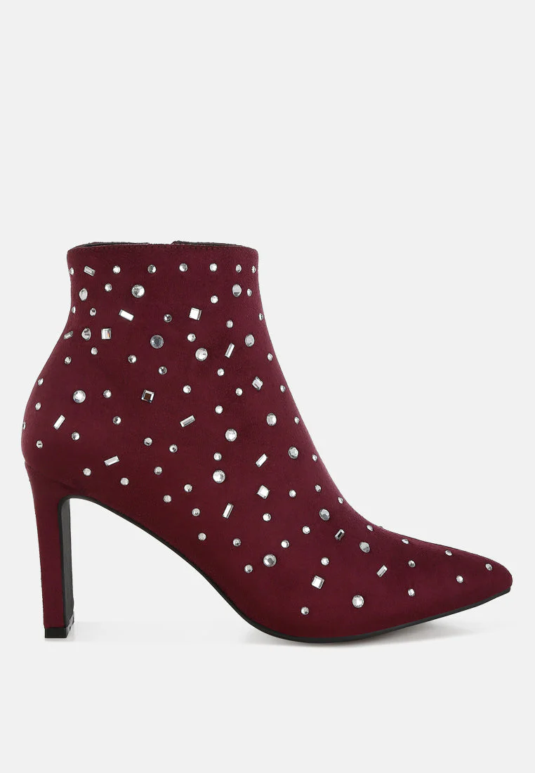 Sakura Diamante Embellished Microfiber Boots - Image 6