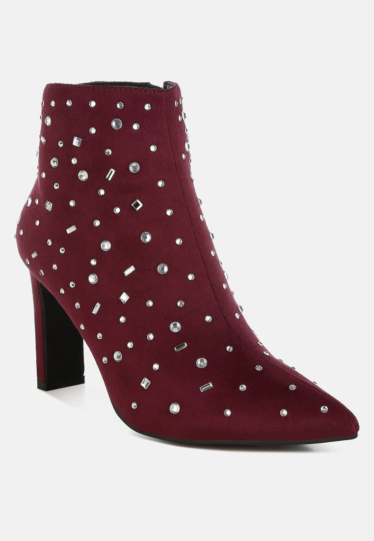 Sakura Diamante Embellished Microfiber Boots - Image 7