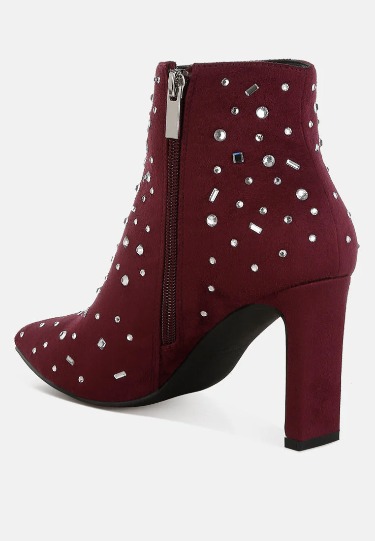 Sakura Diamante Embellished Microfiber Boots - Image 8
