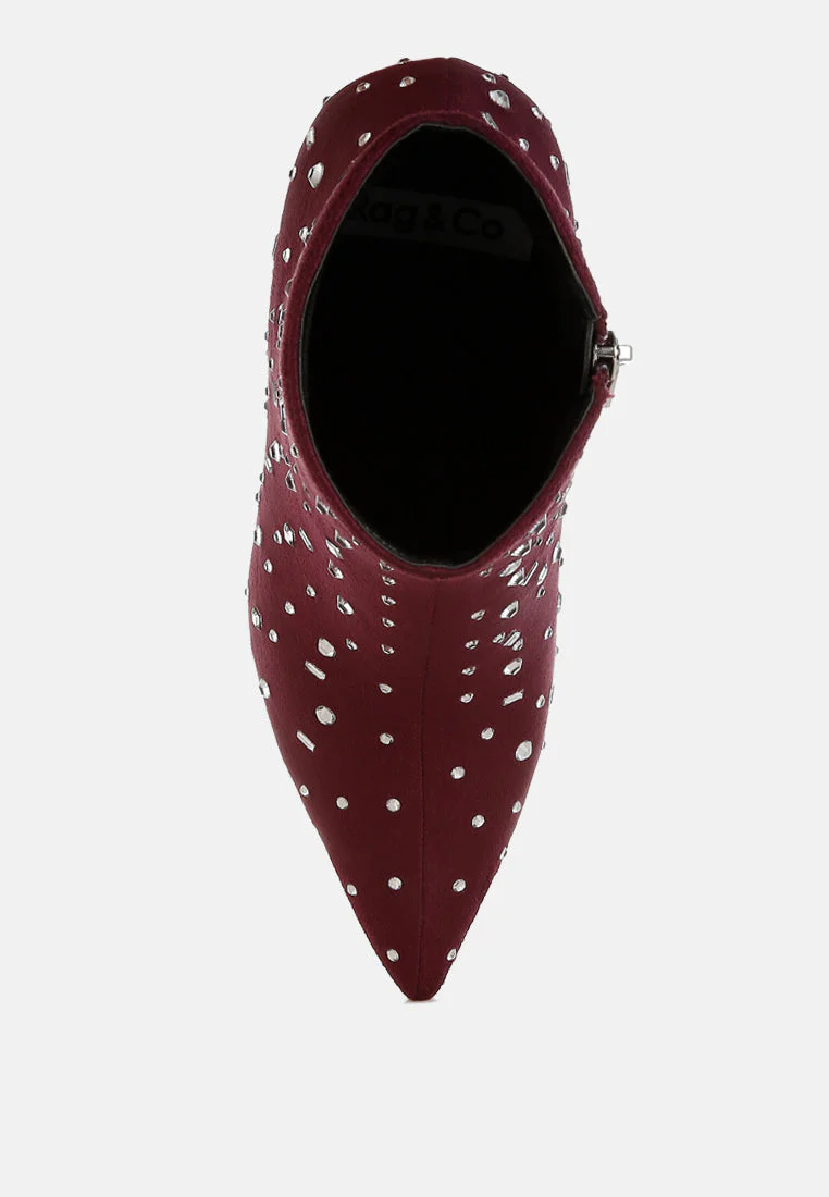 Sakura Diamante Embellished Microfiber Boots - Image 9