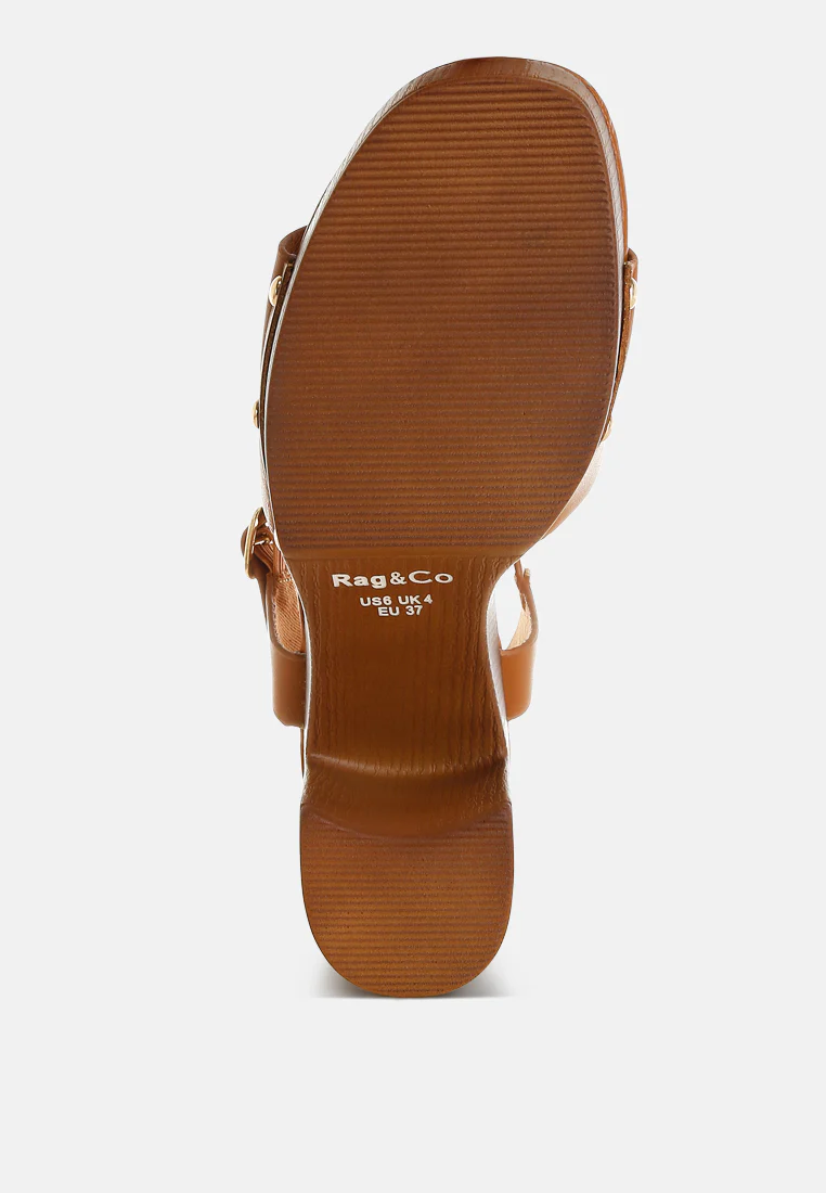Sawor Recycled Leather High Block Sandals In White - Image 15