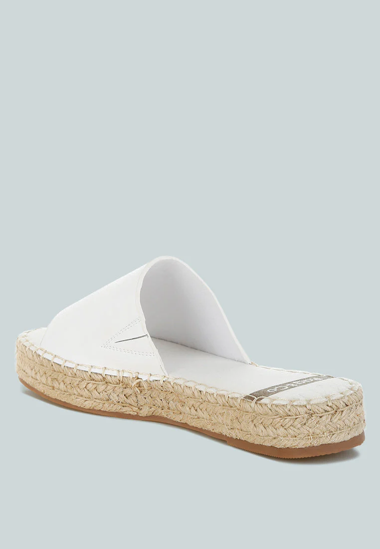 Scalar Genuine Soft Leather Espadrille Flatforms - Image 3