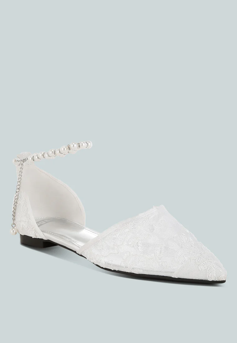 Shrami Pearl & Rhinestone Strap Flat Sandals - Image 10