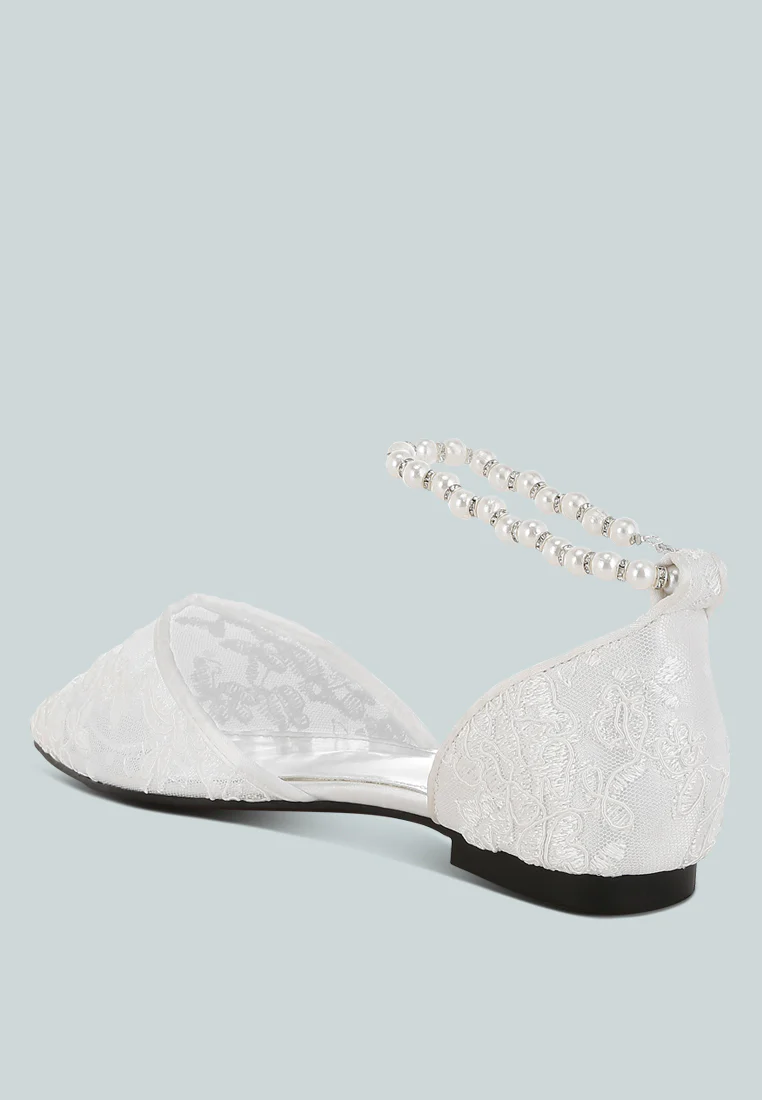 Shrami Pearl & Rhinestone Strap Flat Sandals - Image 11
