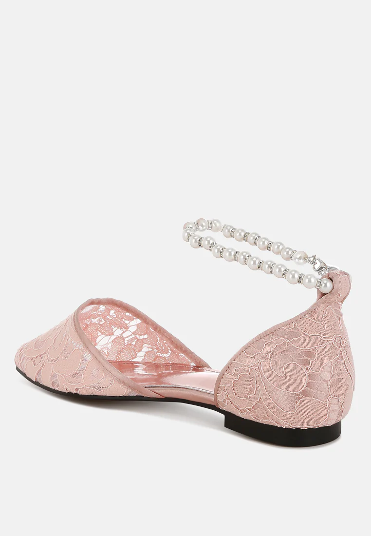 Shrami Pearl & Rhinestone Strap Flat Sandals - Image 3