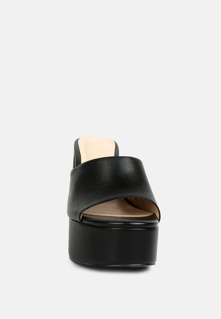 SHURI Open Toe High Block Heel Sandals in Black - Image 3