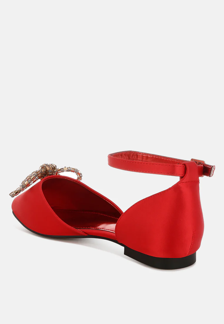 Simina Rhinestone Detail Bow Flat Sandals - Image 20