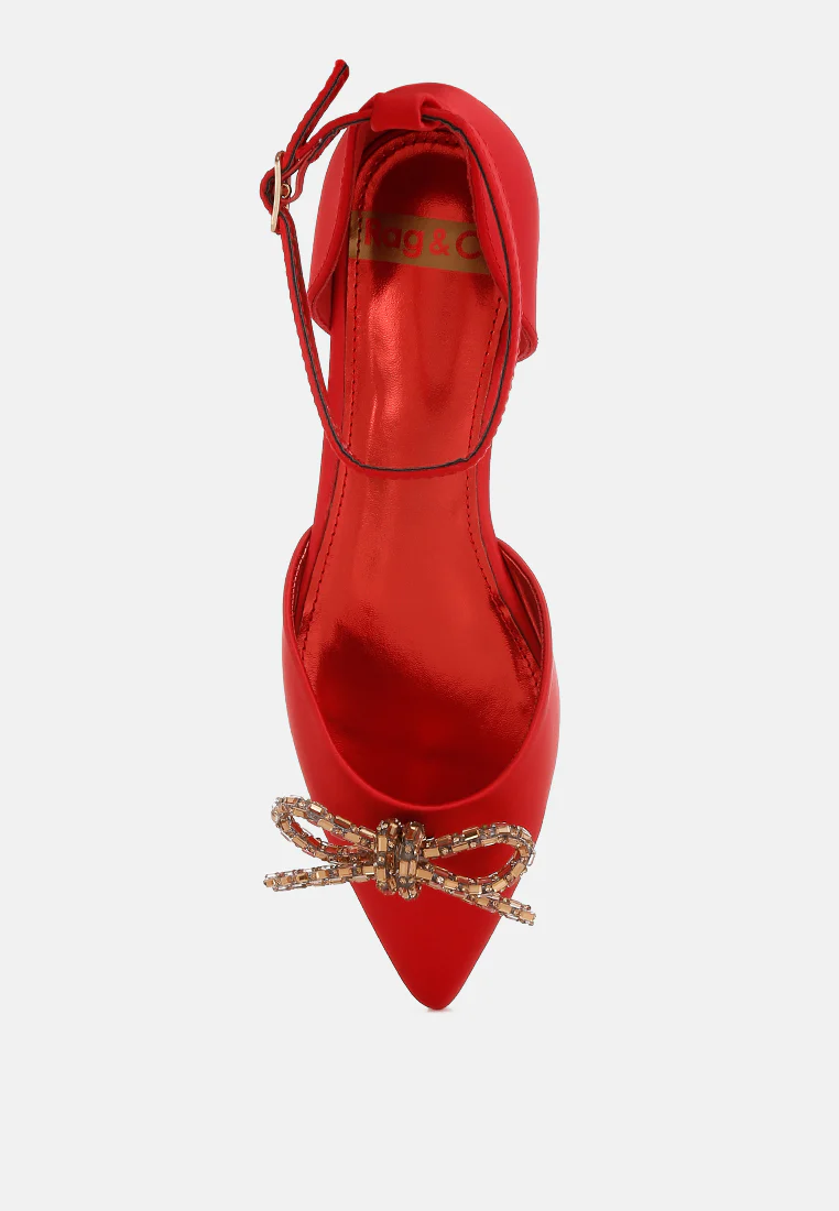 Simina Rhinestone Detail Bow Flat Sandals - Image 21
