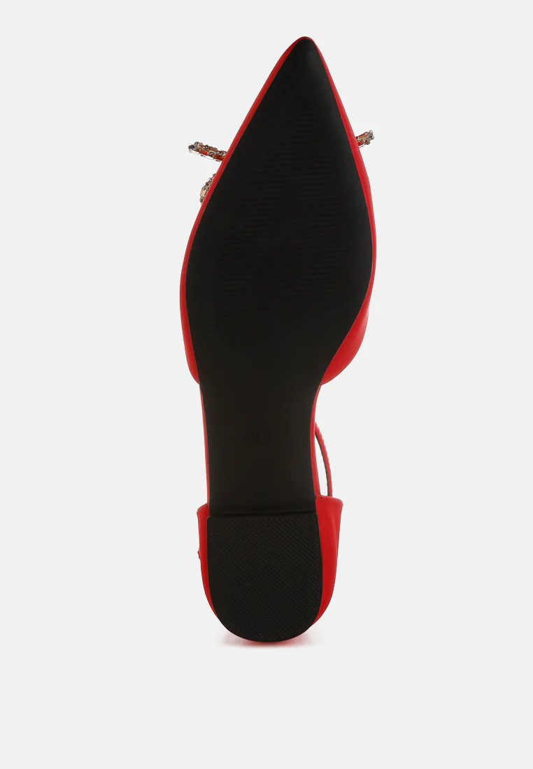 Simina Rhinestone Detail Bow Flat Sandals - Image 22