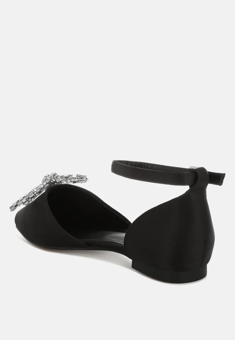 Simina Rhinestone Detail Bow Flat Sandals - Image 28