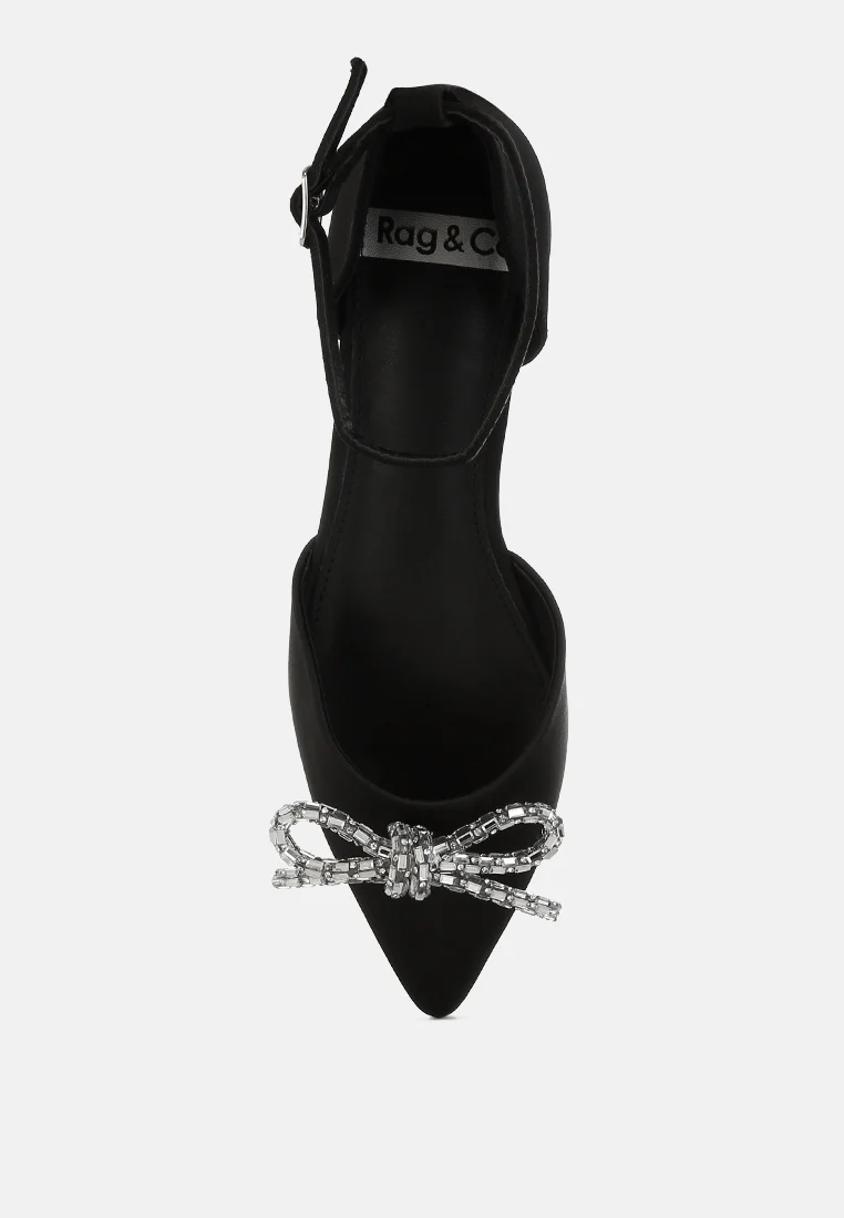 Simina Rhinestone Detail Bow Flat Sandals - Image 29