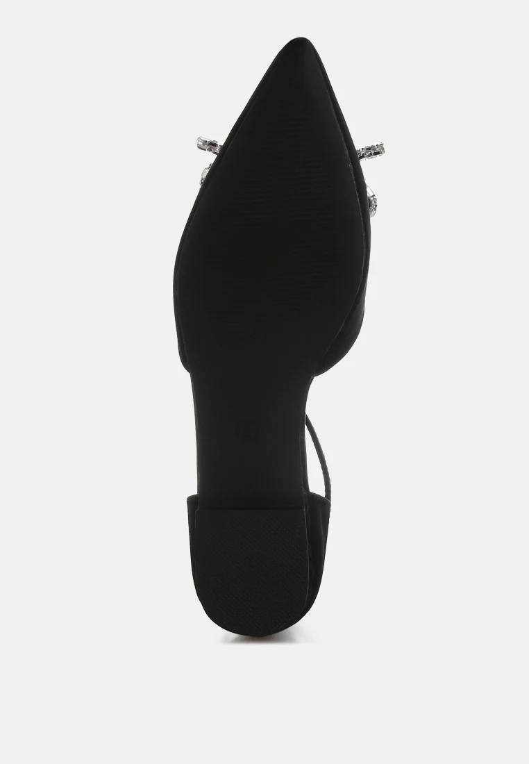 Simina Rhinestone Detail Bow Flat Sandals - Image 30