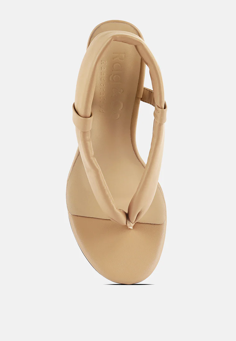 SINGLES Beige Stiletto Heel Thong Sandals - Image 6