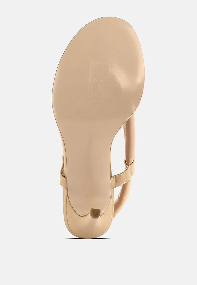 SINGLES Beige Stiletto Heel Thong Sandals - Image 7