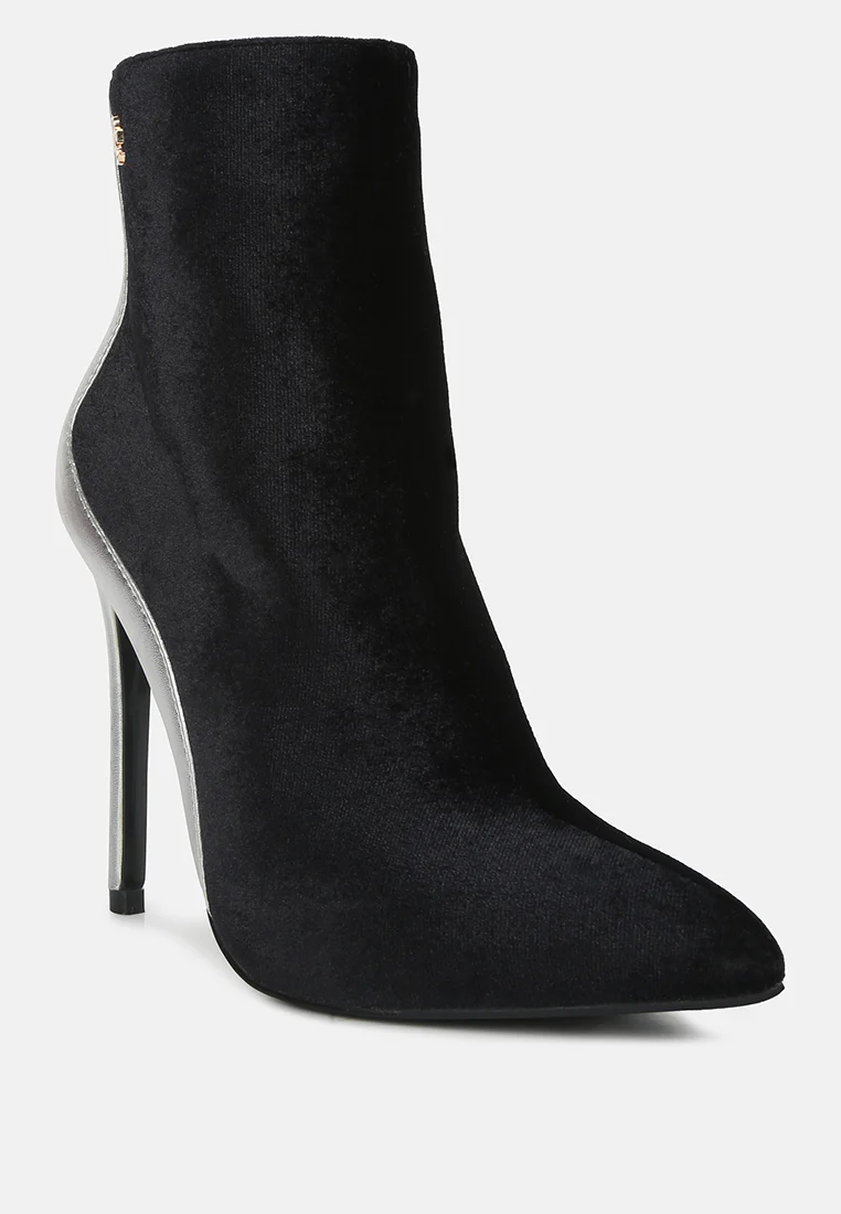 SLADE Metallic Highlight Black High Heeled Ankle Boots - Image 2