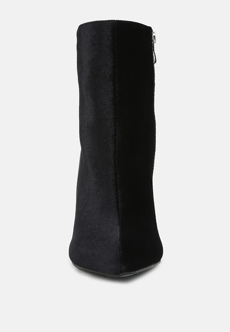 SLADE Metallic Highlight Black High Heeled Ankle Boots - Image 3