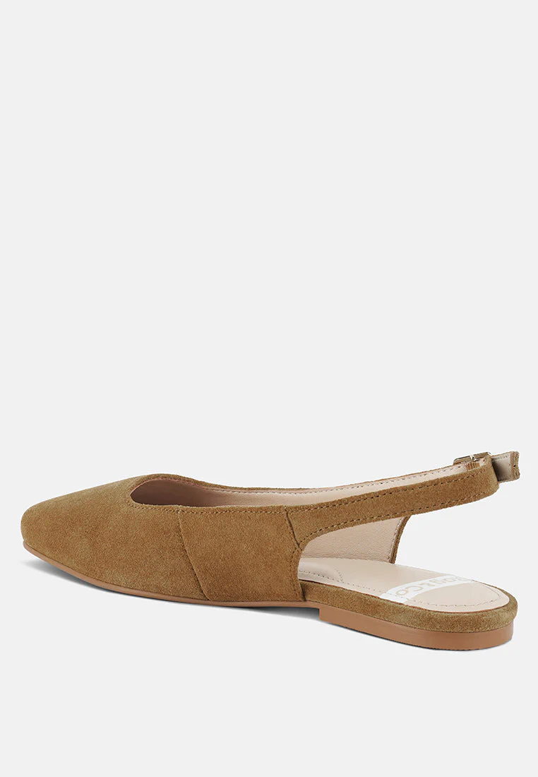 Sozani Genuine Suede Leather Slingback Flats - Image 3