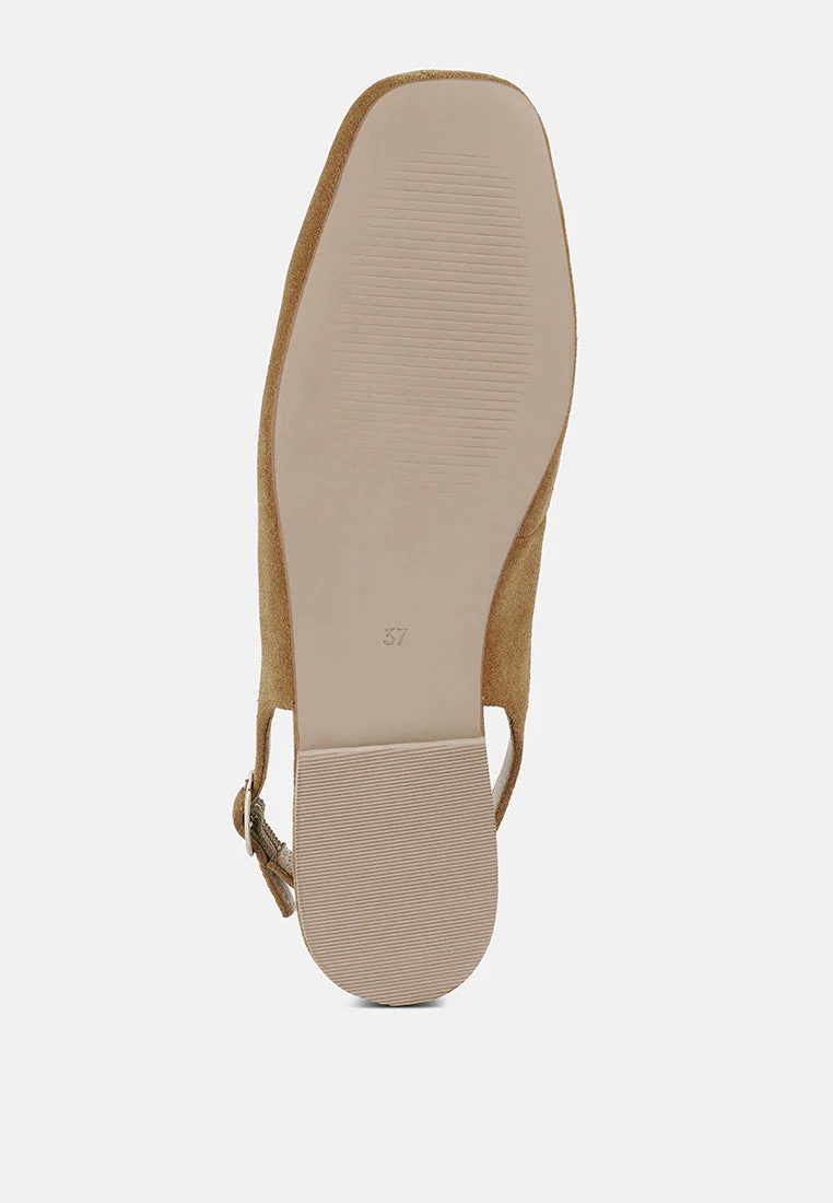 Sozani Genuine Suede Leather Slingback Flats - Image 5