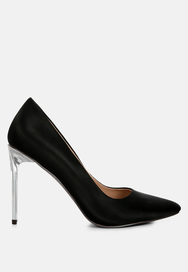 STAKES Black Clear Heel Classic Pump Sandals - Image 2