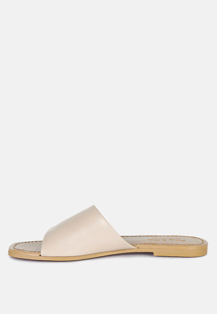 TATAMI Latte Leather Classic Slide Flats - Image 4