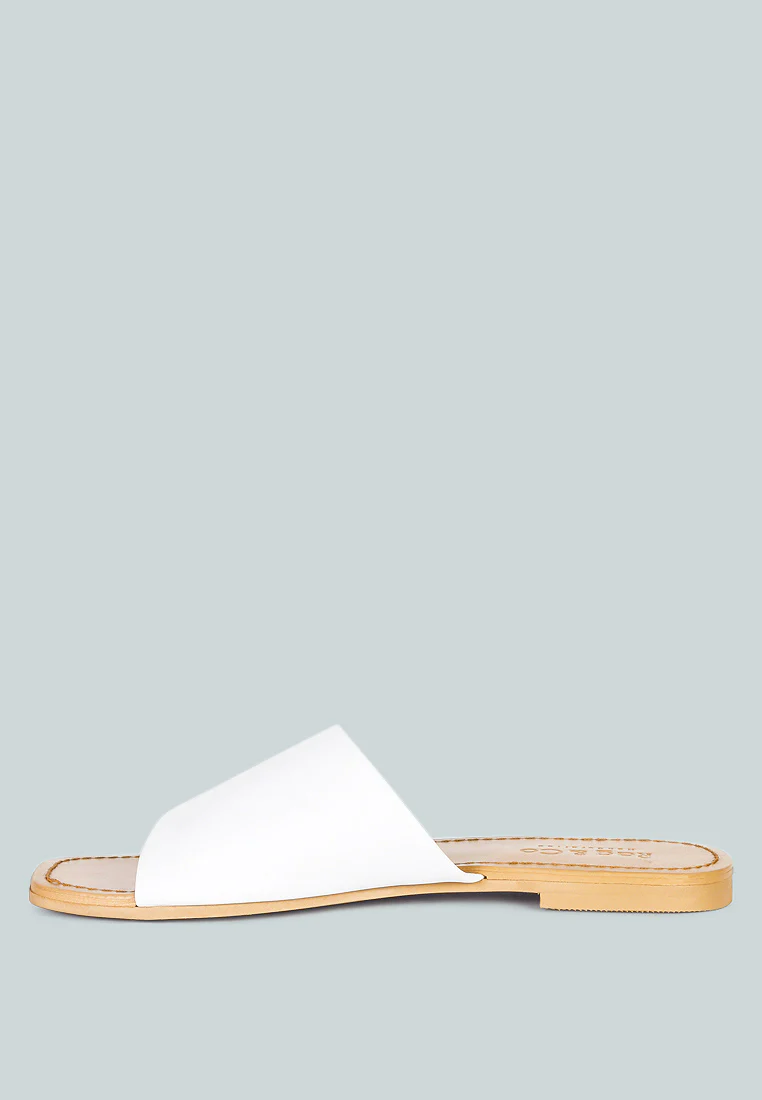 TATAMI White Leather Classic Slide Flats - Image 4