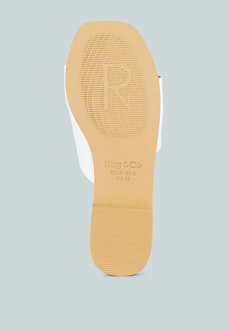 TATAMI White Leather Classic Slide Flats - Image 7