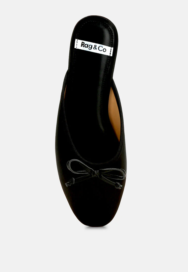 Taylena Satin Bow Detail Mules - Image 10